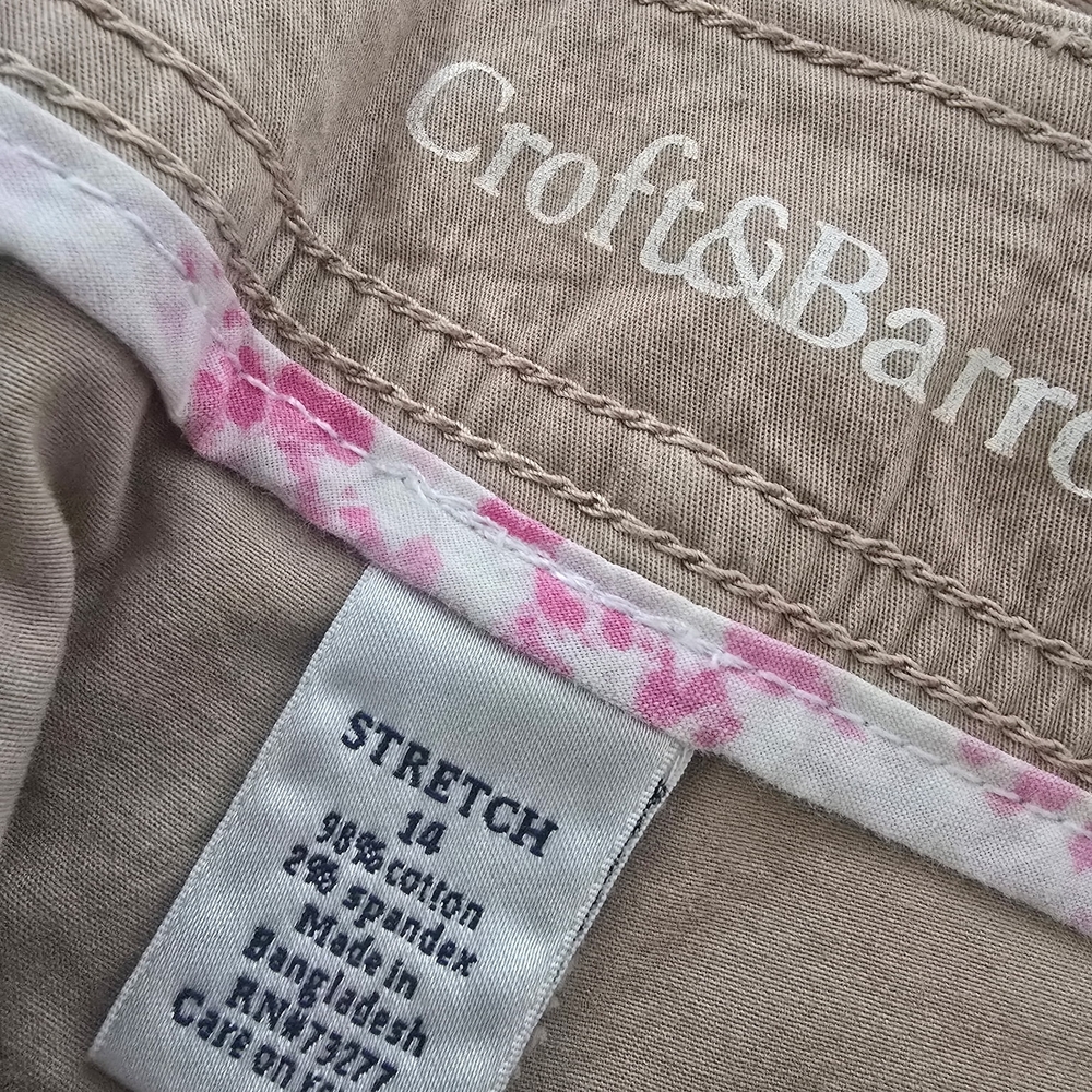 Croft & Barrow Women’s Stretch Capri Pants – Size 14, Khaki /(2) White / Olive - Picture 5 of 11